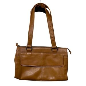 Spikes & Sparrow Brown Leather Cognac Satchel Shoulder‎ Bag Purse Double Strap